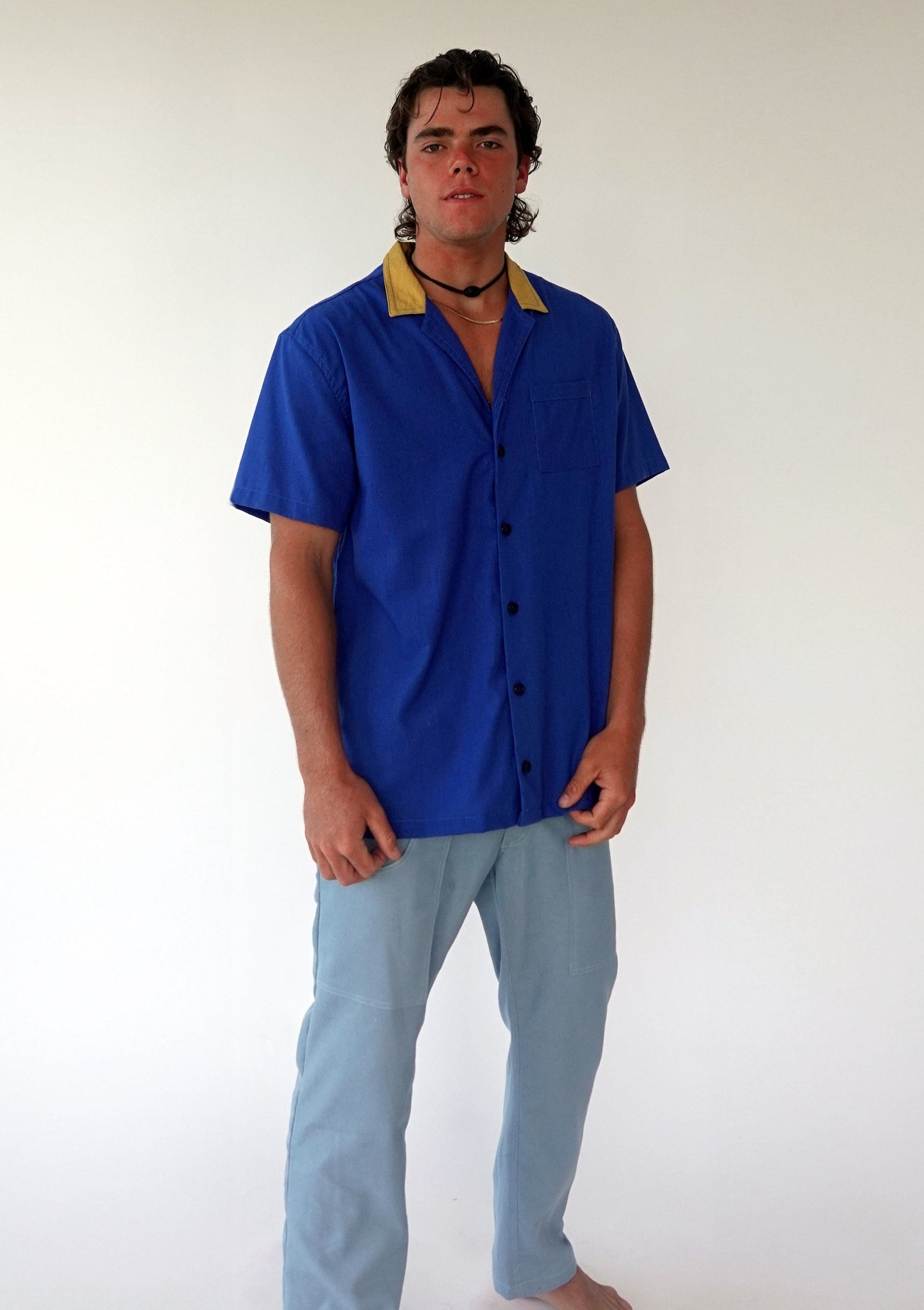 Bowler Shirt // Dark Blue & Mustard