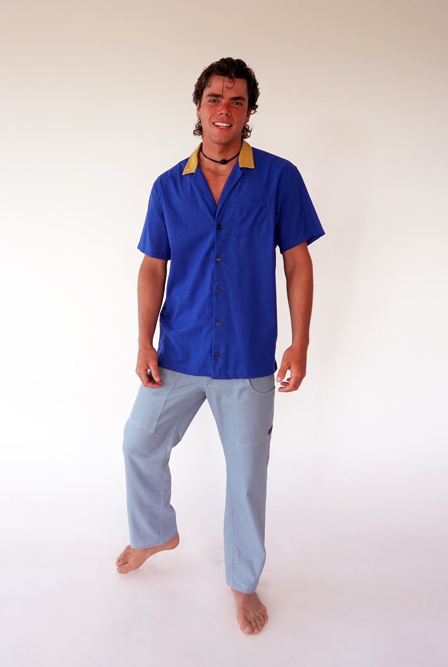 Bowler Shirt // Dark Blue & Mustard