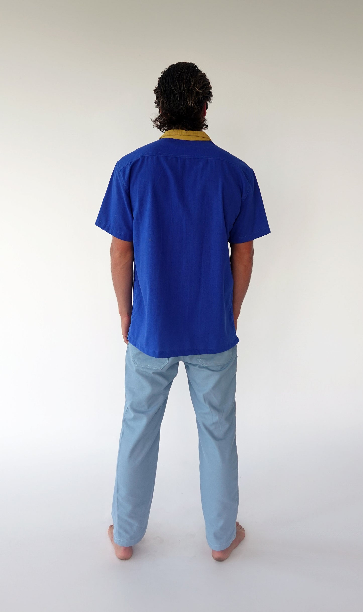 Bowler Shirt // Dark Blue & Mustard