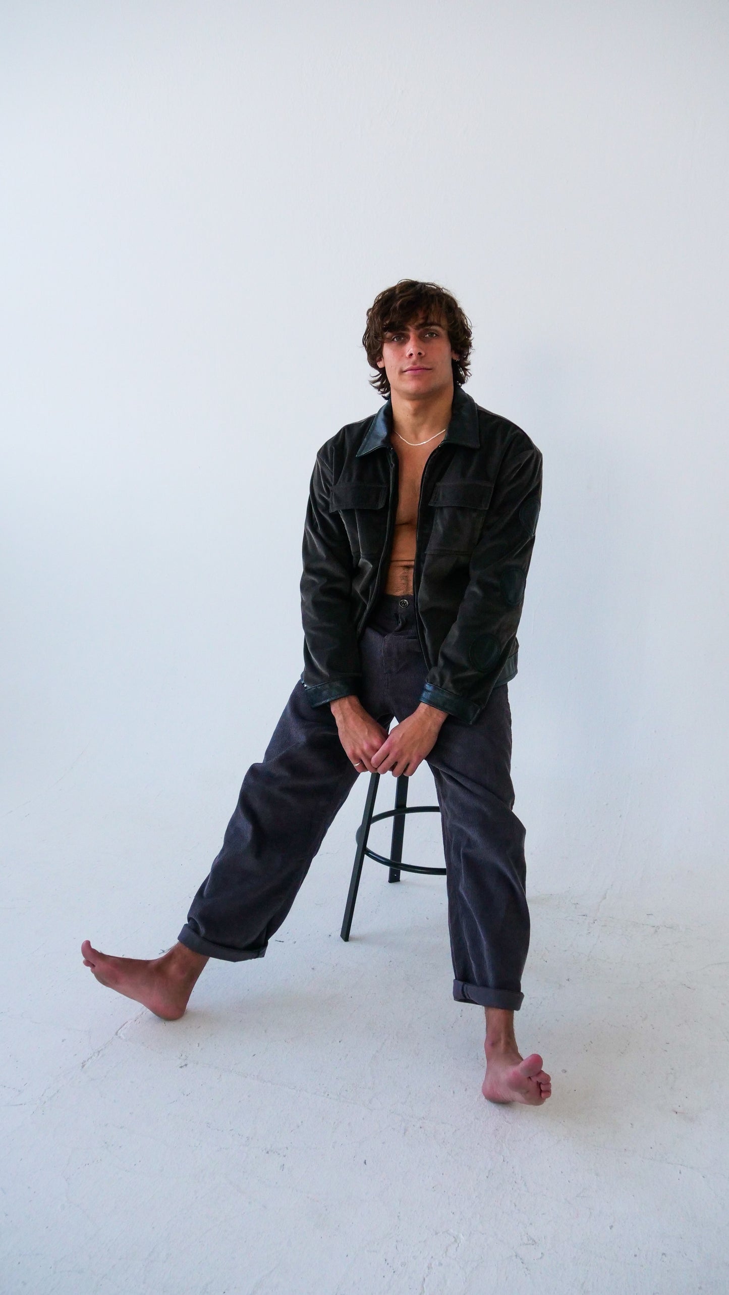 Bomber Jacket // velvet & leather