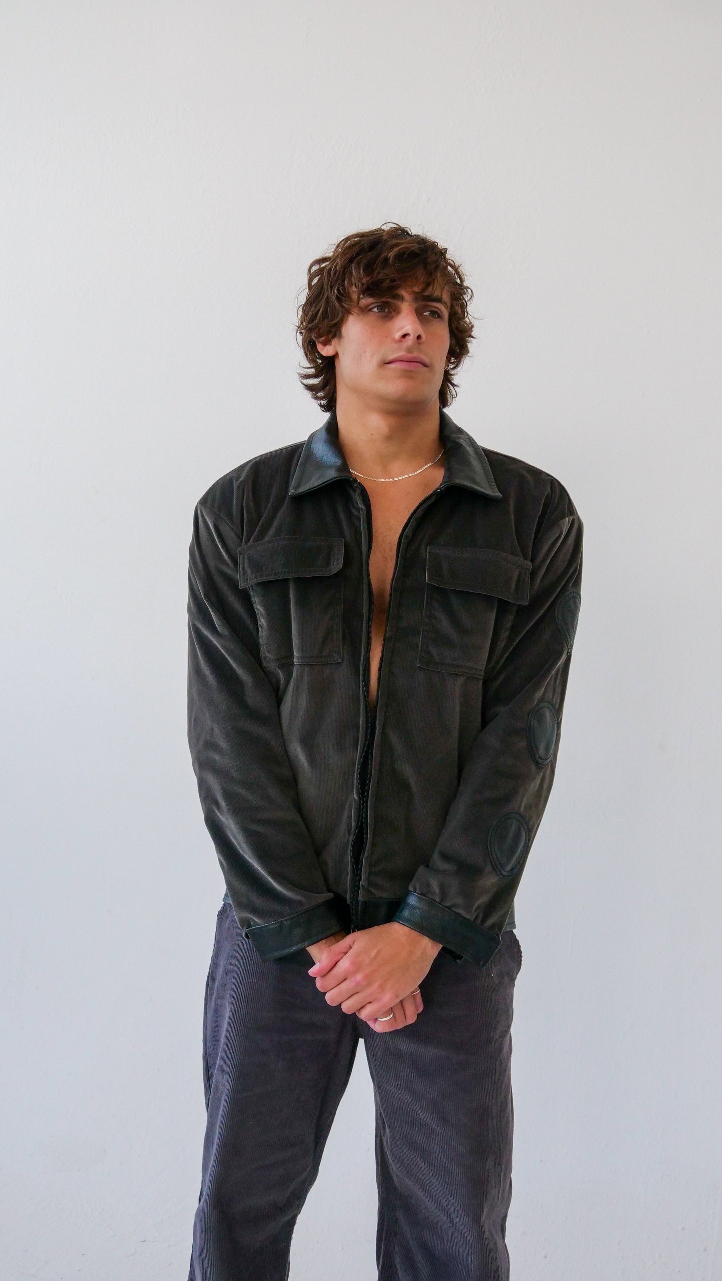 Bomber Jacket // velvet & leather