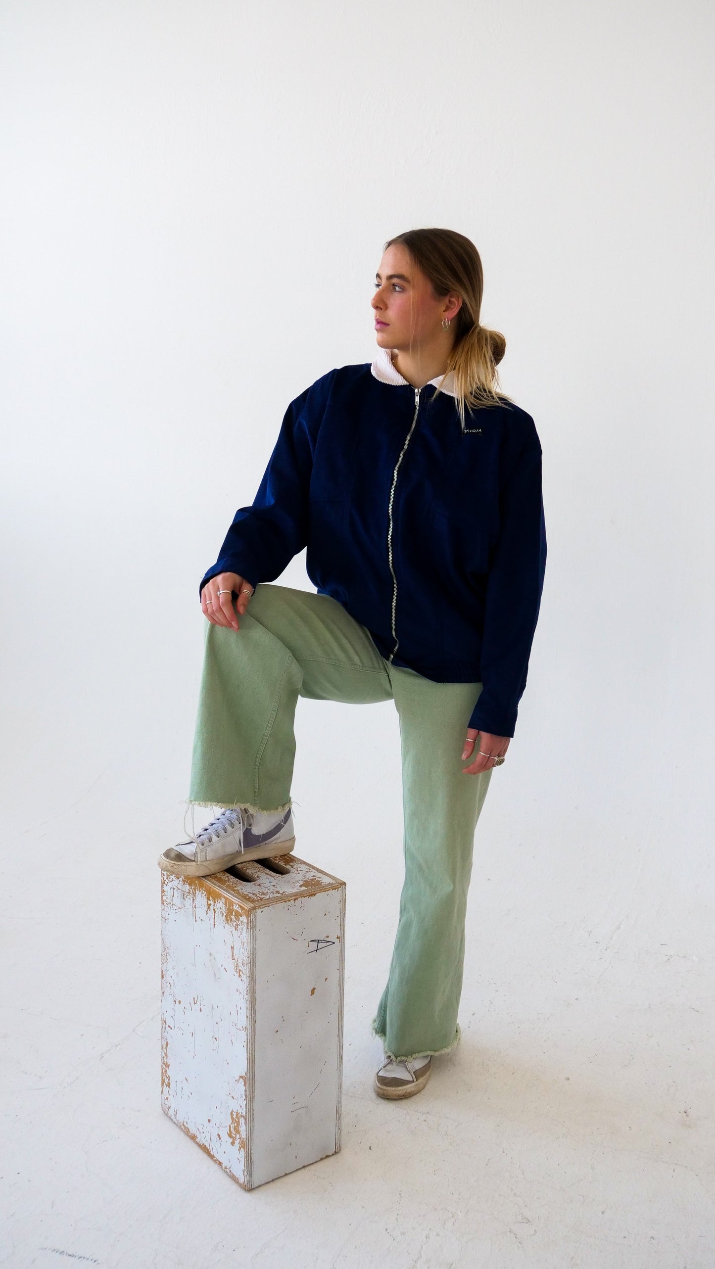 Two Tone Jacket // Navy Blue & White
