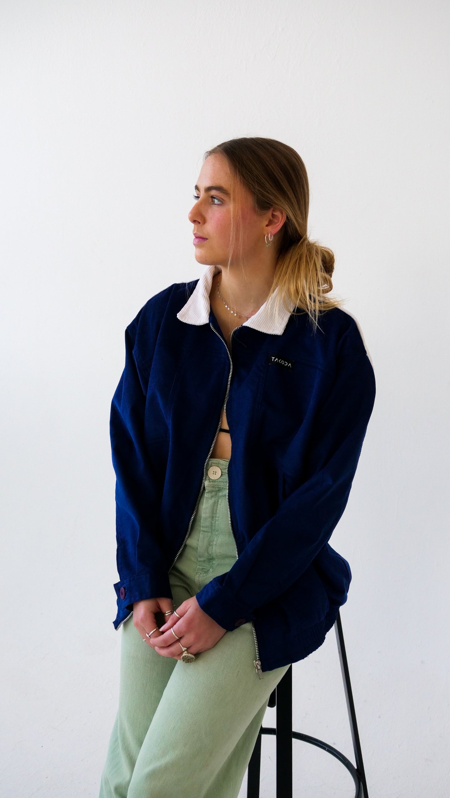 Two Tone Jacket // Navy Blue & White