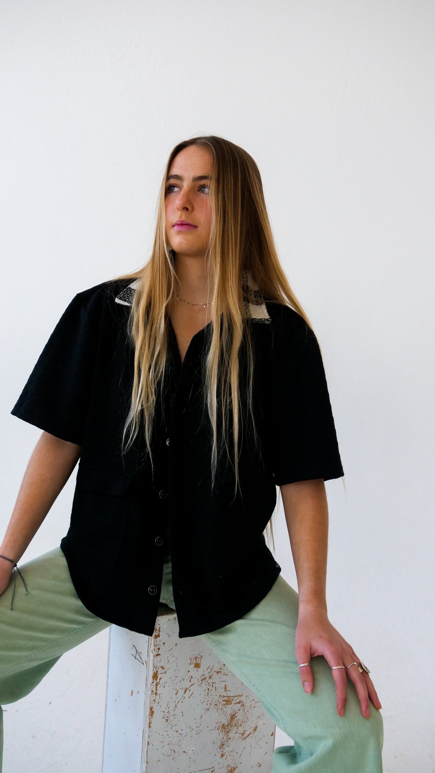 Box Shirt // Black & Checkered