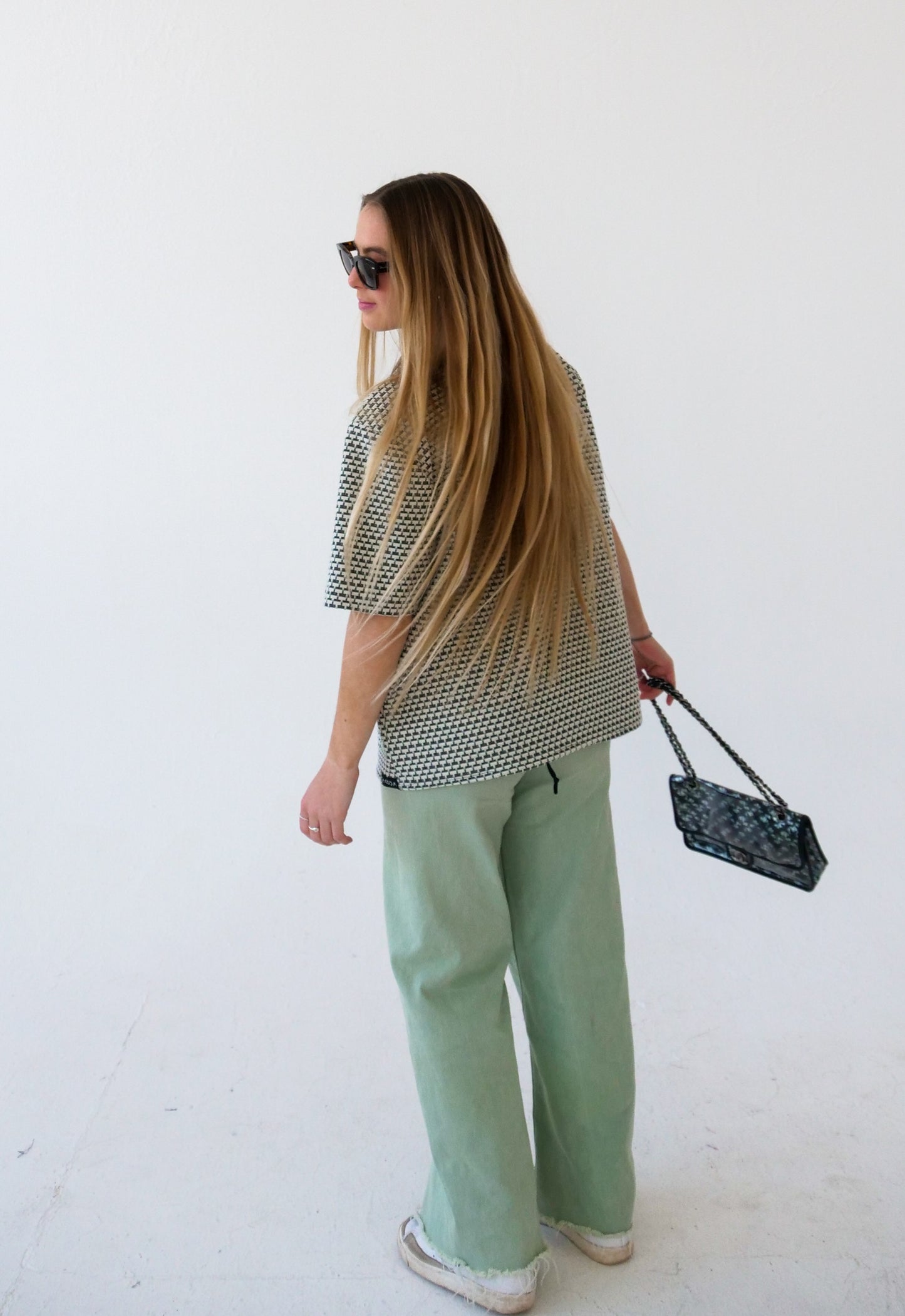 Box Shirt // Black & White Stretch