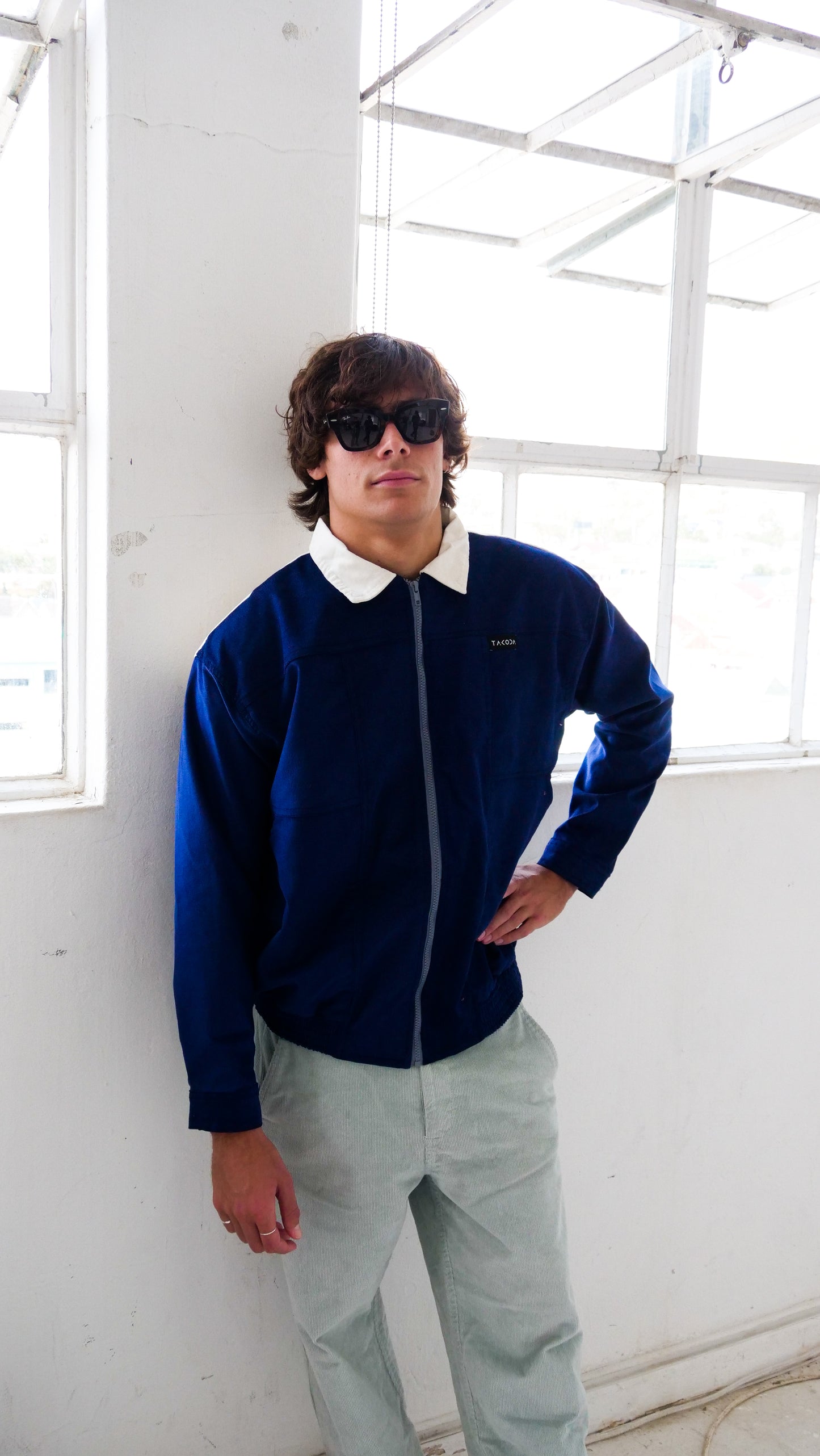 Two Tone Jacket // Navy Blue & White