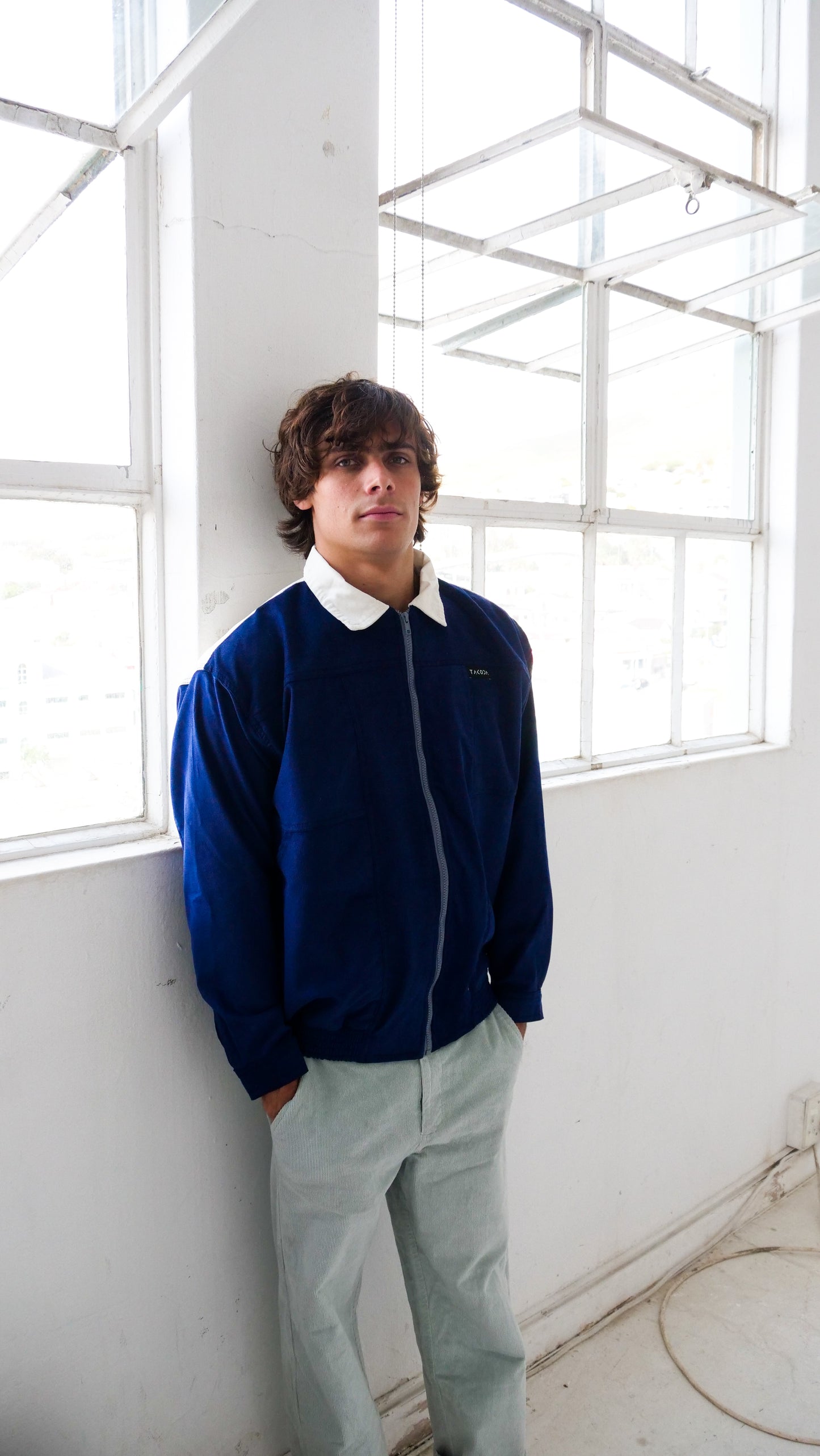 Two Tone Jacket // Navy Blue & White