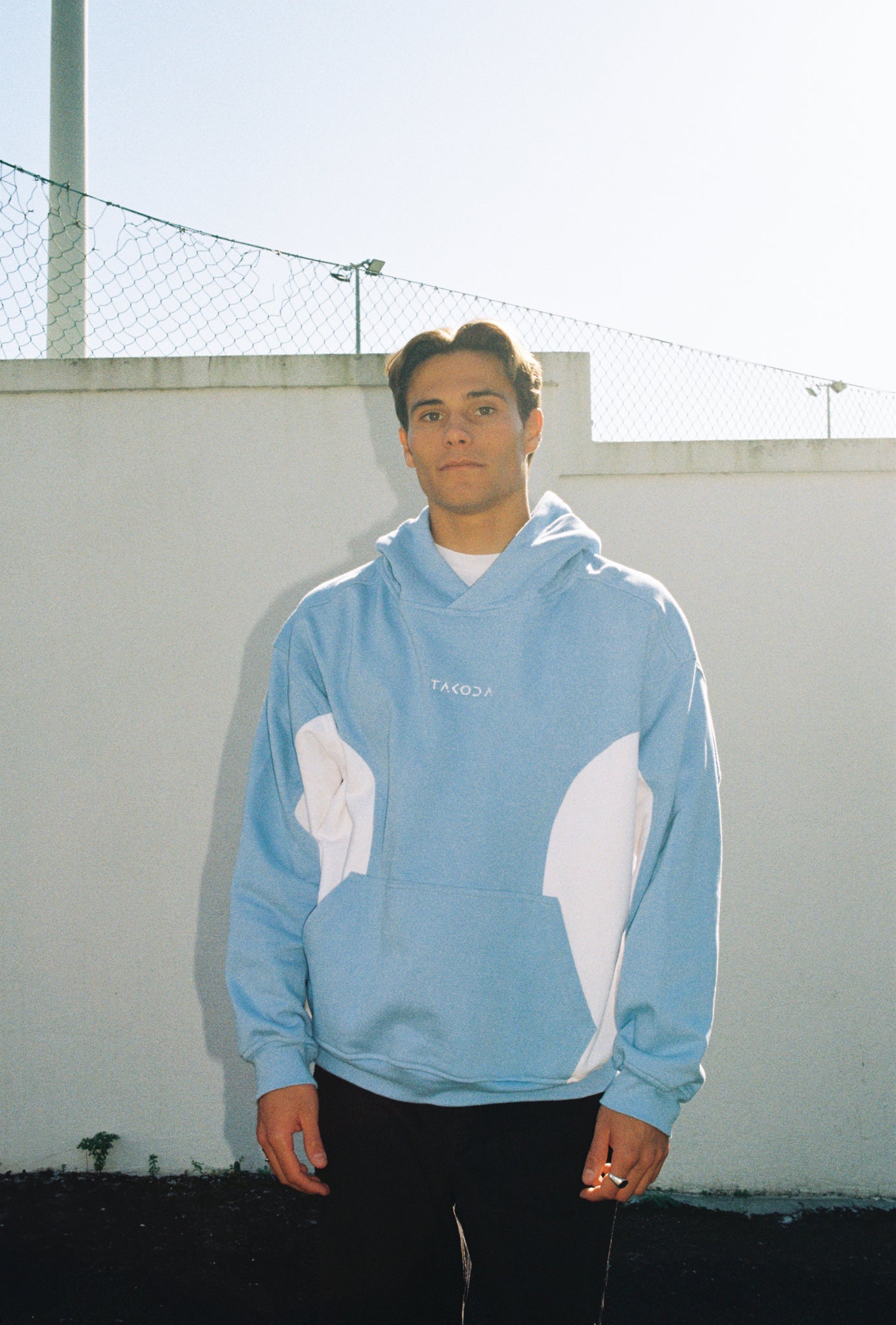 Hoodie - Sky Blue & White