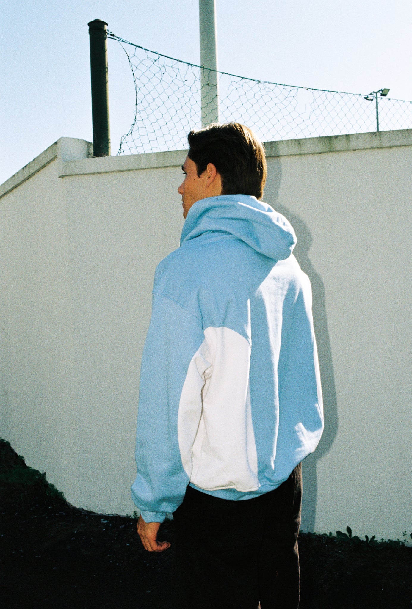 Hoodie - Sky Blue & White