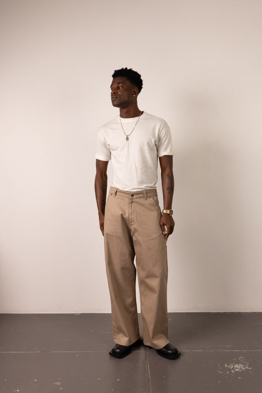 Beige Bull Denim Pants