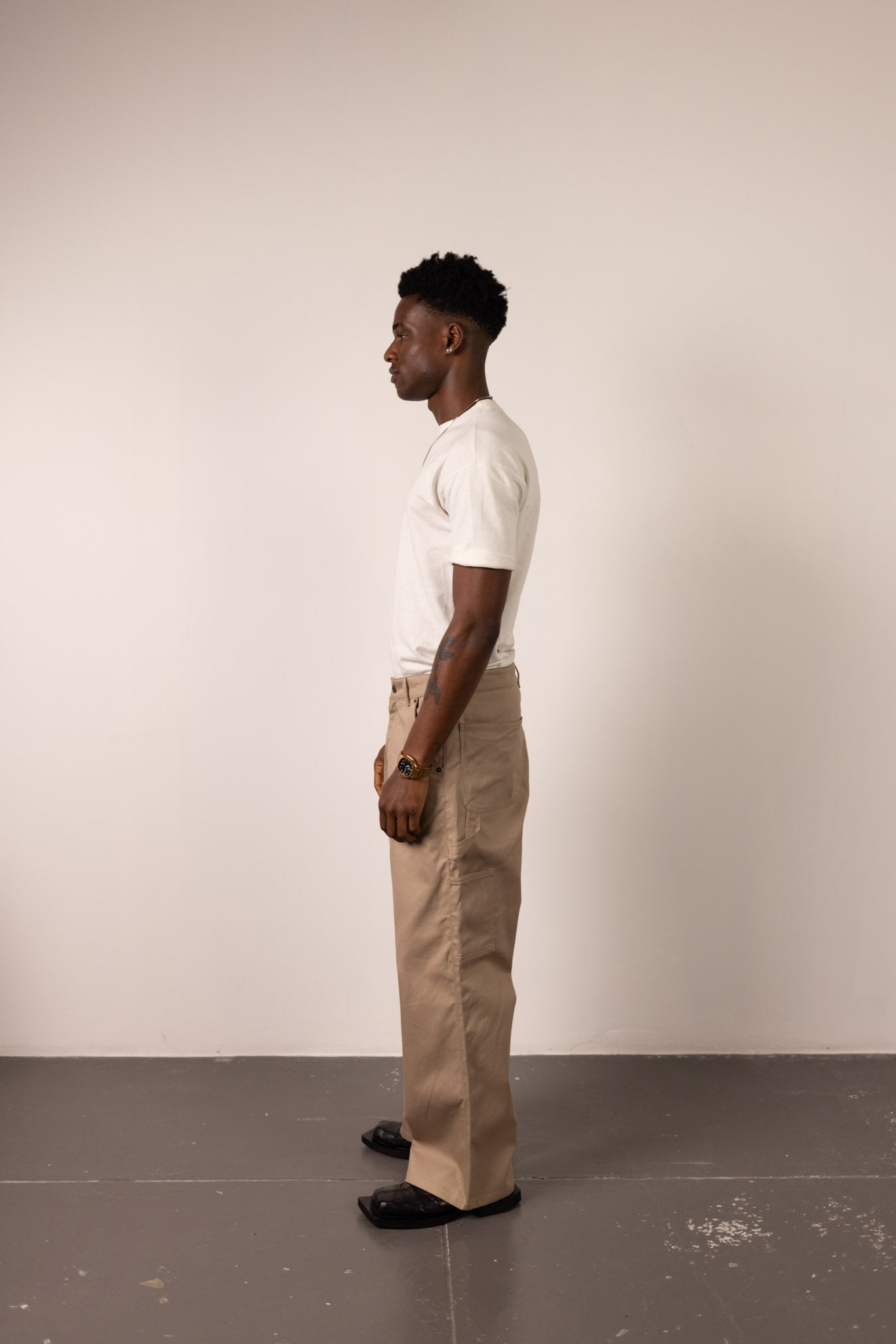 Beige Bull Denim Pants