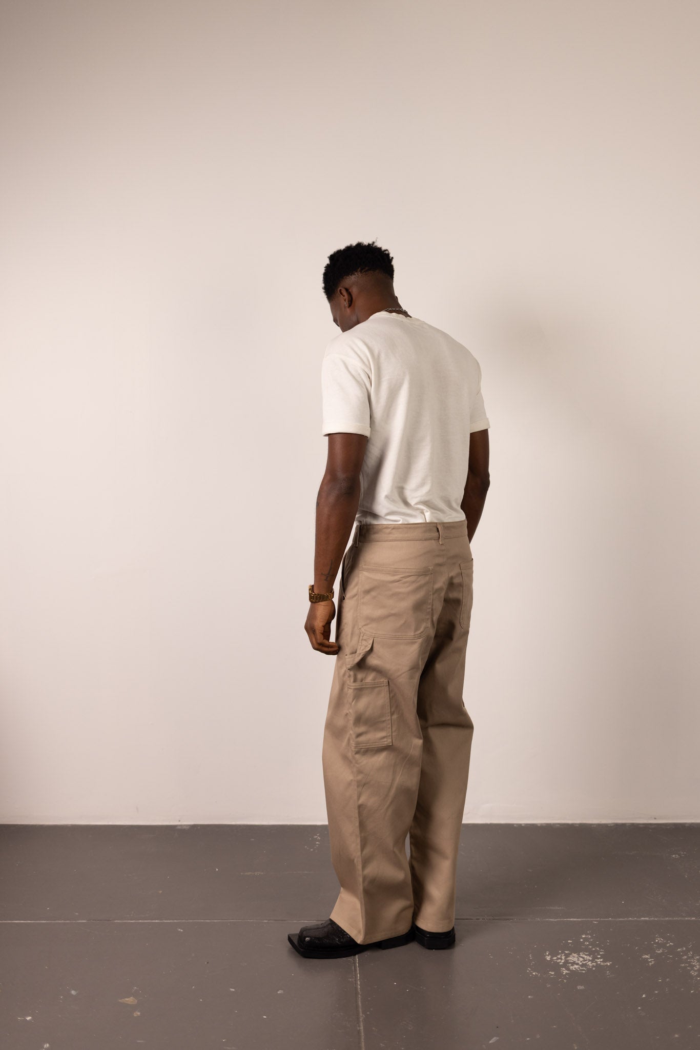 Beige Bull Denim Pants