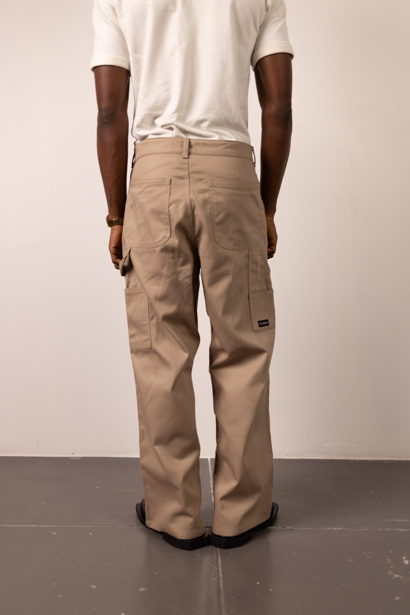 Beige Bull Denim Pants