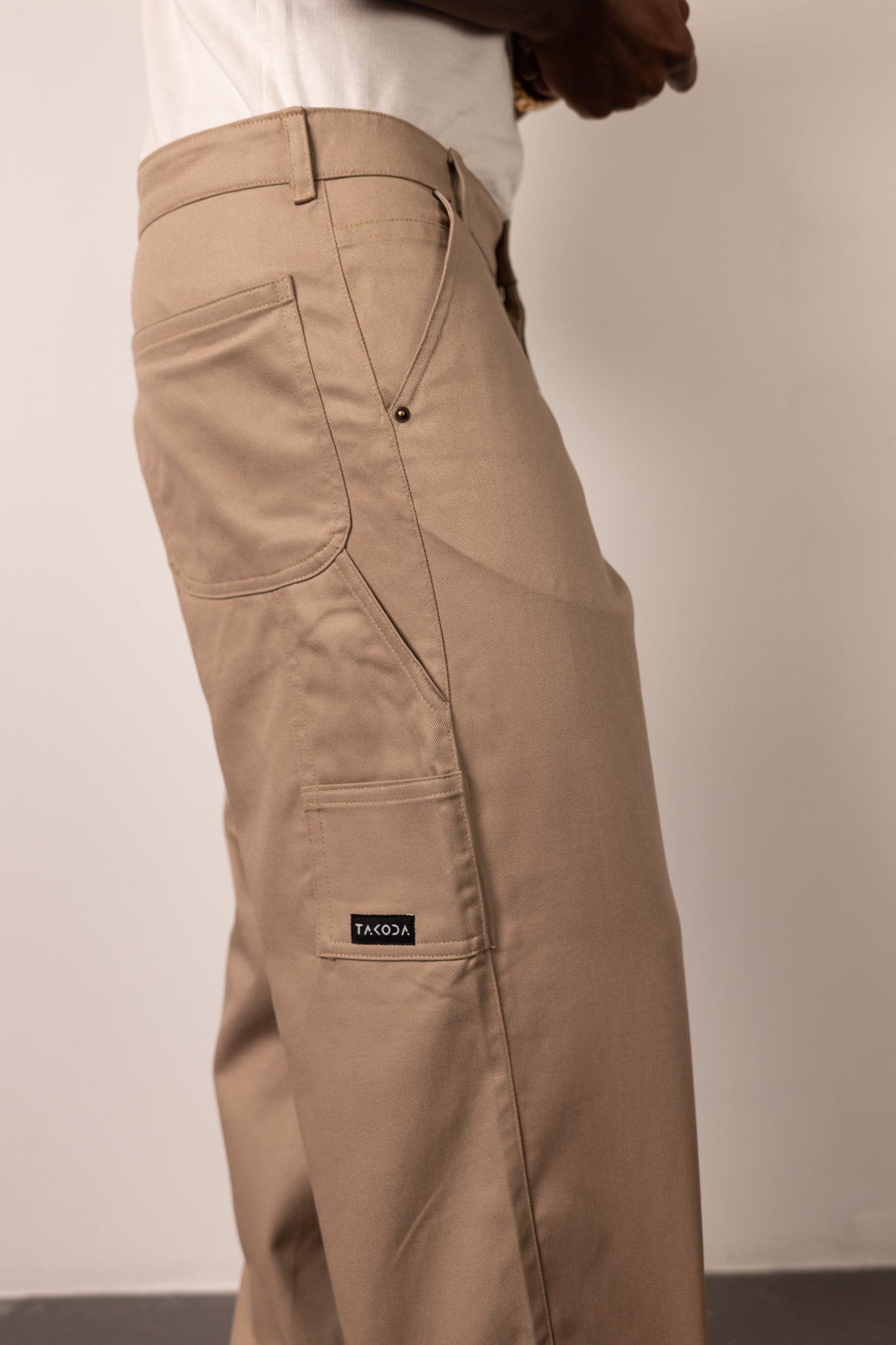 Beige Bull Denim Pants