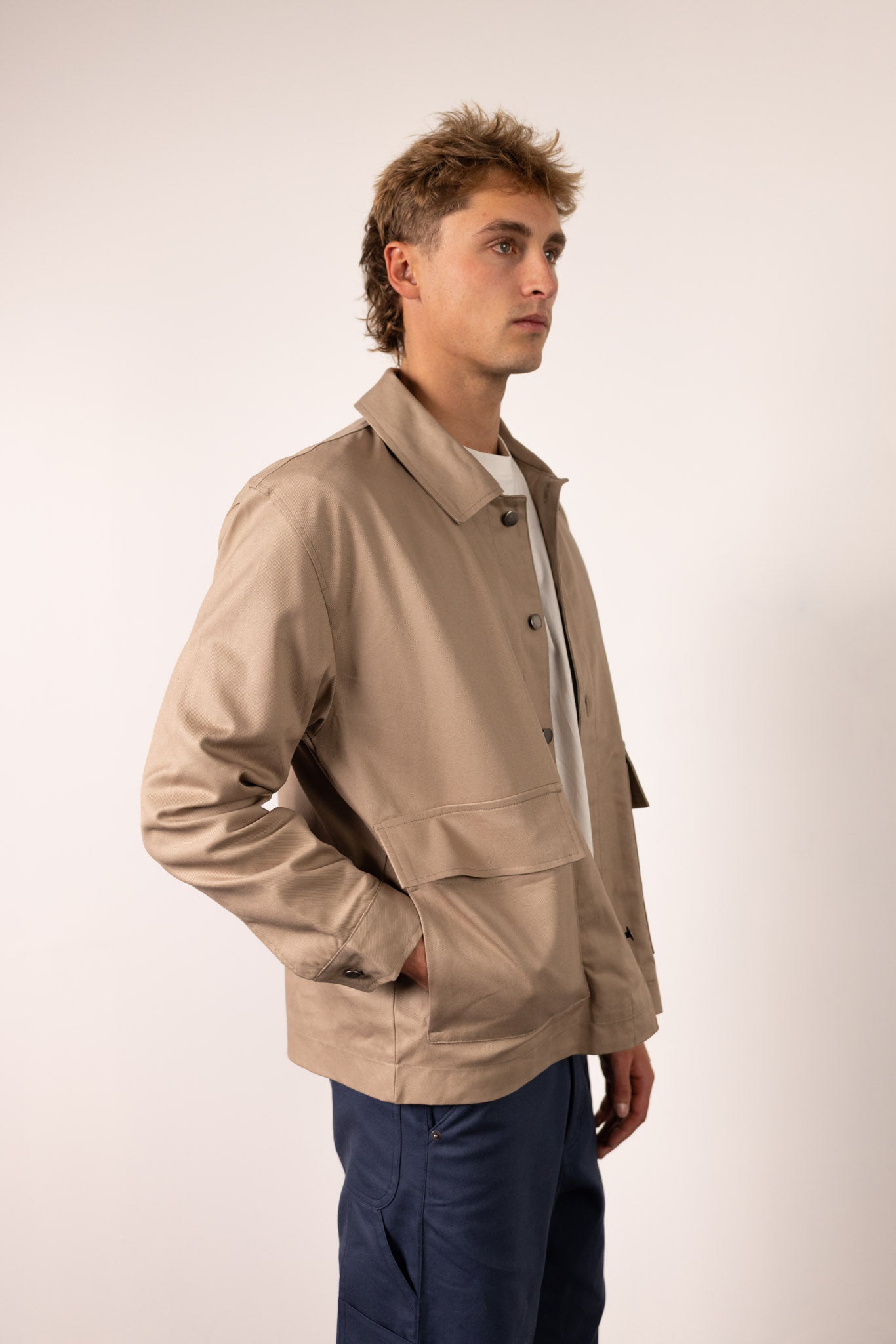 Beige Bull Denim Jacket