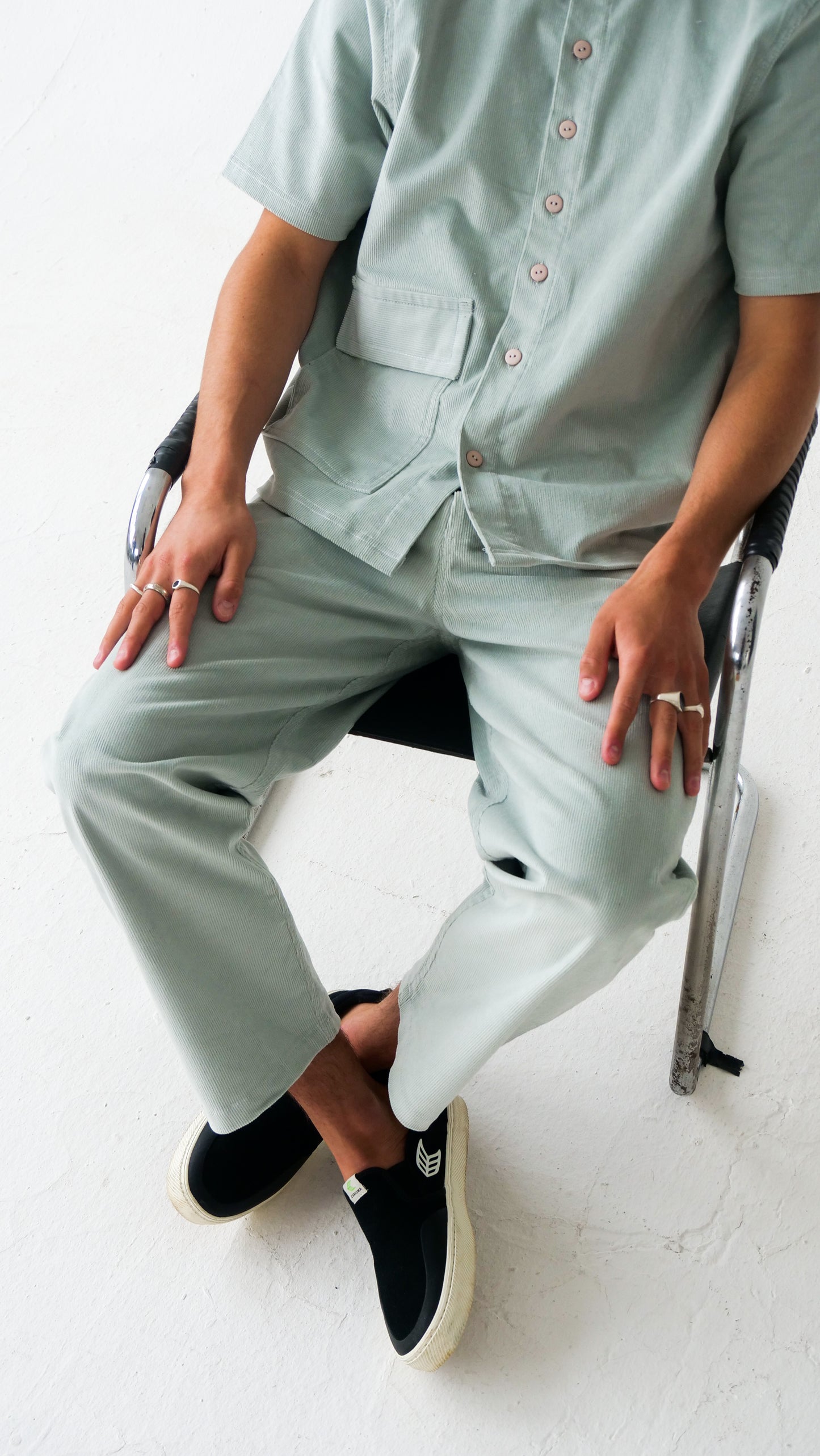 Box Shirt // Green & White